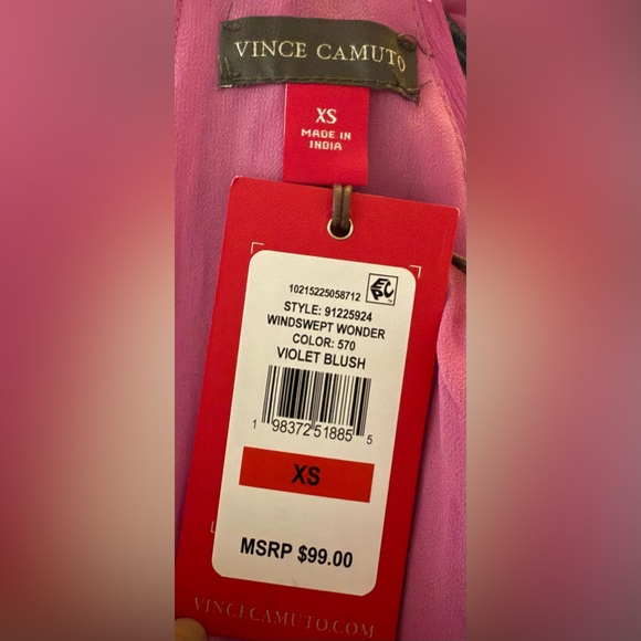 NWT - Vince Camuto Tiered Halter Neck Maxi Dress in Violet Blush Size XS - Picture 8 of 9